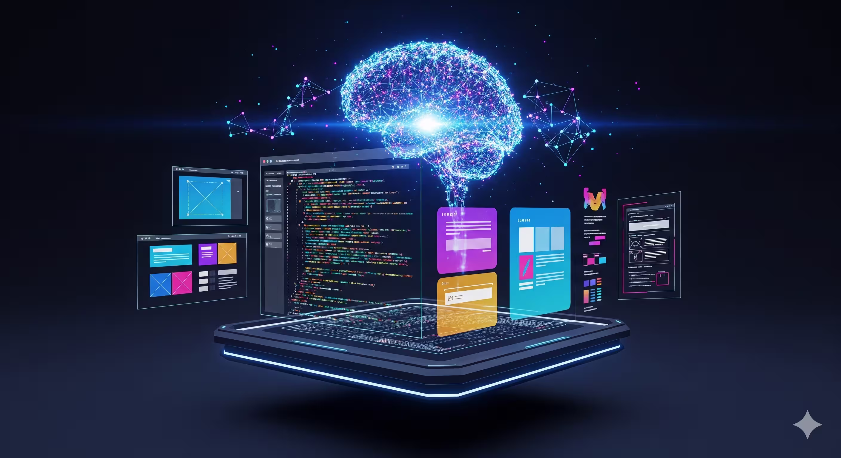 AI-kompatibilis weboldal vizuális illusztrációja